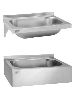AUM 022 N a AUM 022 Z small stainless steel washbasin for wall mounting