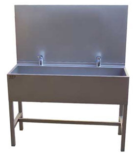 AUL 01, AUL 02 stainless steel wash-troughs