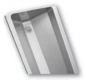 AUL 05 stainless steel wall mounted trough with round inner corners