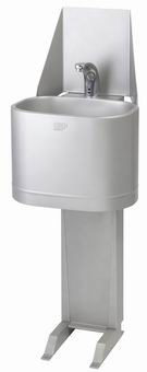 AUM 06 sensor-controlled stainless steel free-standing washbasin
