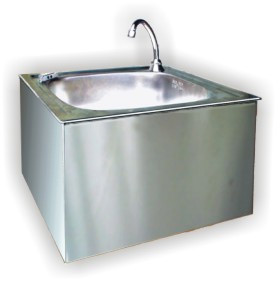 AUM 09 sensor-controlled stainless steel washbasin