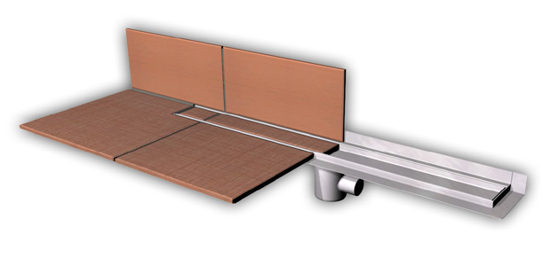 PZ 014 draining trough for embedding of tiles, paving – to the wall