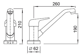 Figure - AUM 2, AUM 2K with lever mixer