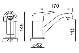 Figure - AUM 2, AUM 2K with lever mixer