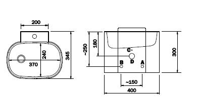Figure - AUM 05 sensor-controlled stainless steel washbasin