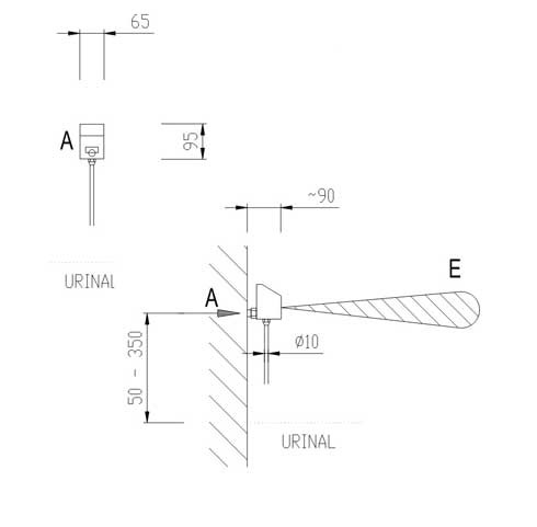 Figure - AUP 8 sensor-controlled flushing system for one urinal