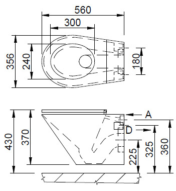 Figure - AUZ 01 stainless steel wall-hung closet