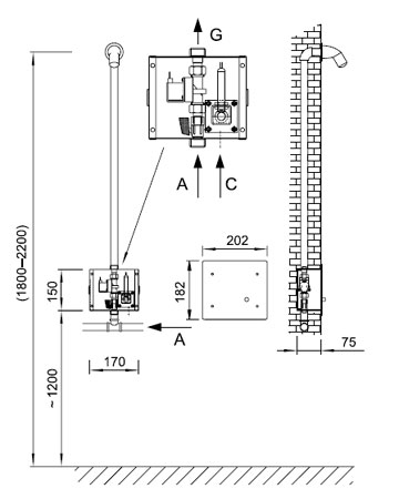 Figure - BSAS 01 anti-vandal shower control