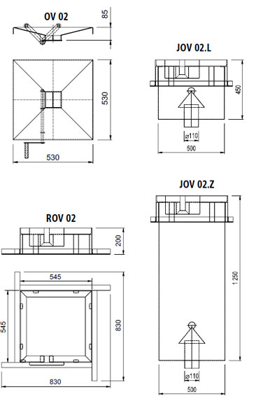 Figure - OV 02 stainless steel sewer inlet