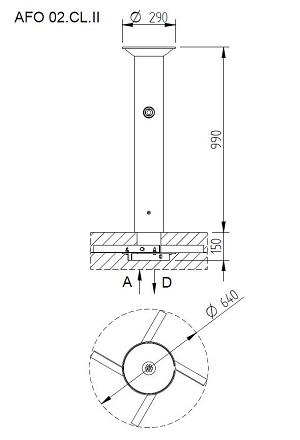 Figure - AFO O2 stainless steel free-standing drinking fountain